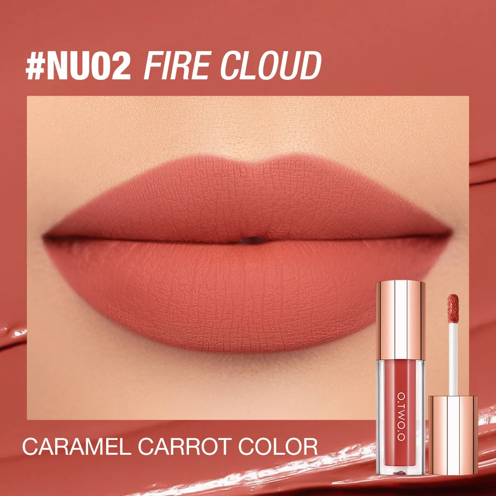 O.TWO.O Lipstick Lip Tint Matte 24H Stay Color-Locking Ultra-Lasting Waterproof Transfer-Proof Glossy Satin Lip Glaze Makeup