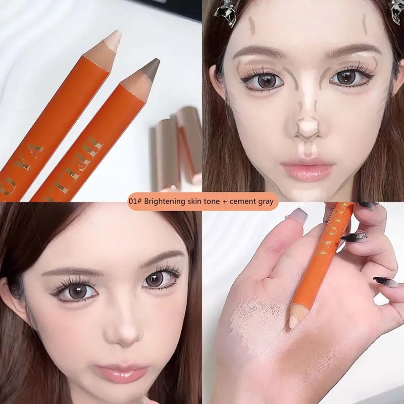 Double-ended Contouring Shading Pen Face Brighten Nose Shadow Profile Natural Three-dimensional Highlight Stick Korean Makeup