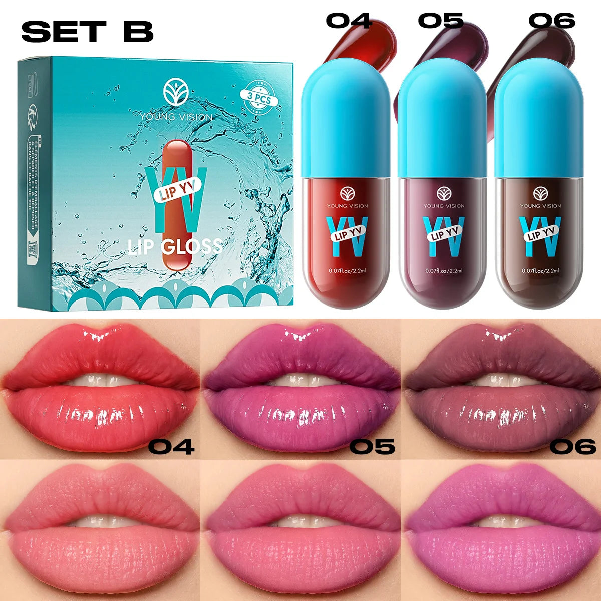 3pcs Duck Mouth Lip Gloss Set