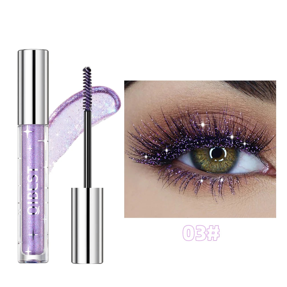 Diamond Mascara with Galaxy Sequins - Sweat-Proof, Quick-Dry, Curling Formula for Long-Lasting Volume and Glitter Finish