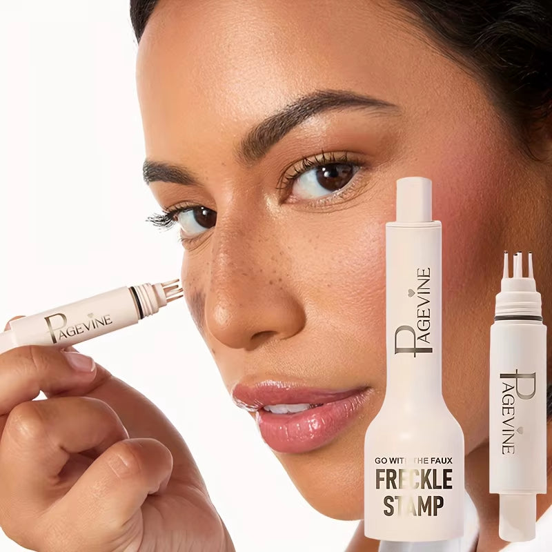 4-in-1 Natural Freckle Stamp Pen - Fast-Drying, Waterproof, Light Coverage Temporary Freckles for Cosmetic Makeup