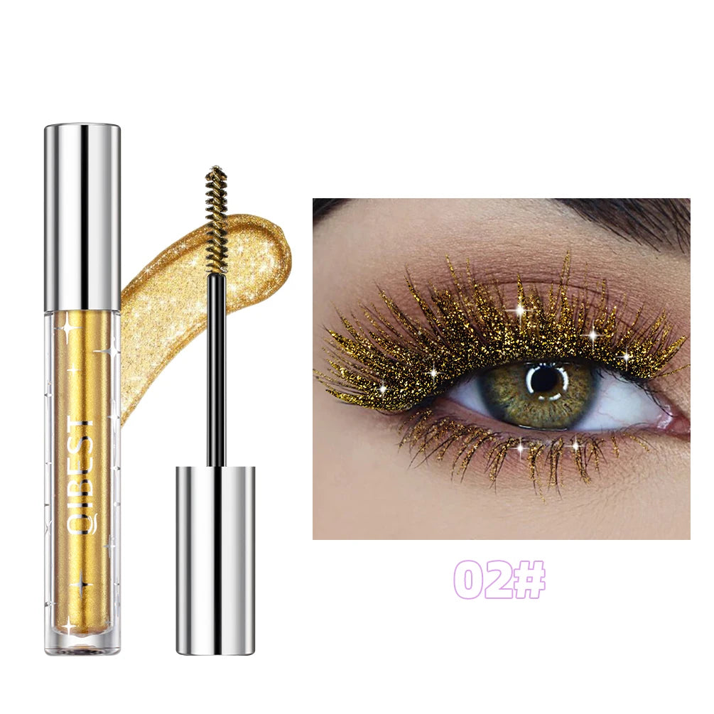 Diamond Mascara with Galaxy Sequins - Sweat-Proof, Quick-Dry, Curling Formula for Long-Lasting Volume and Glitter Finish