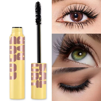 Black Waterproof Lengthening and Curling Mascara with Silk Fibers for Long-Wearing Eyelash Extensions