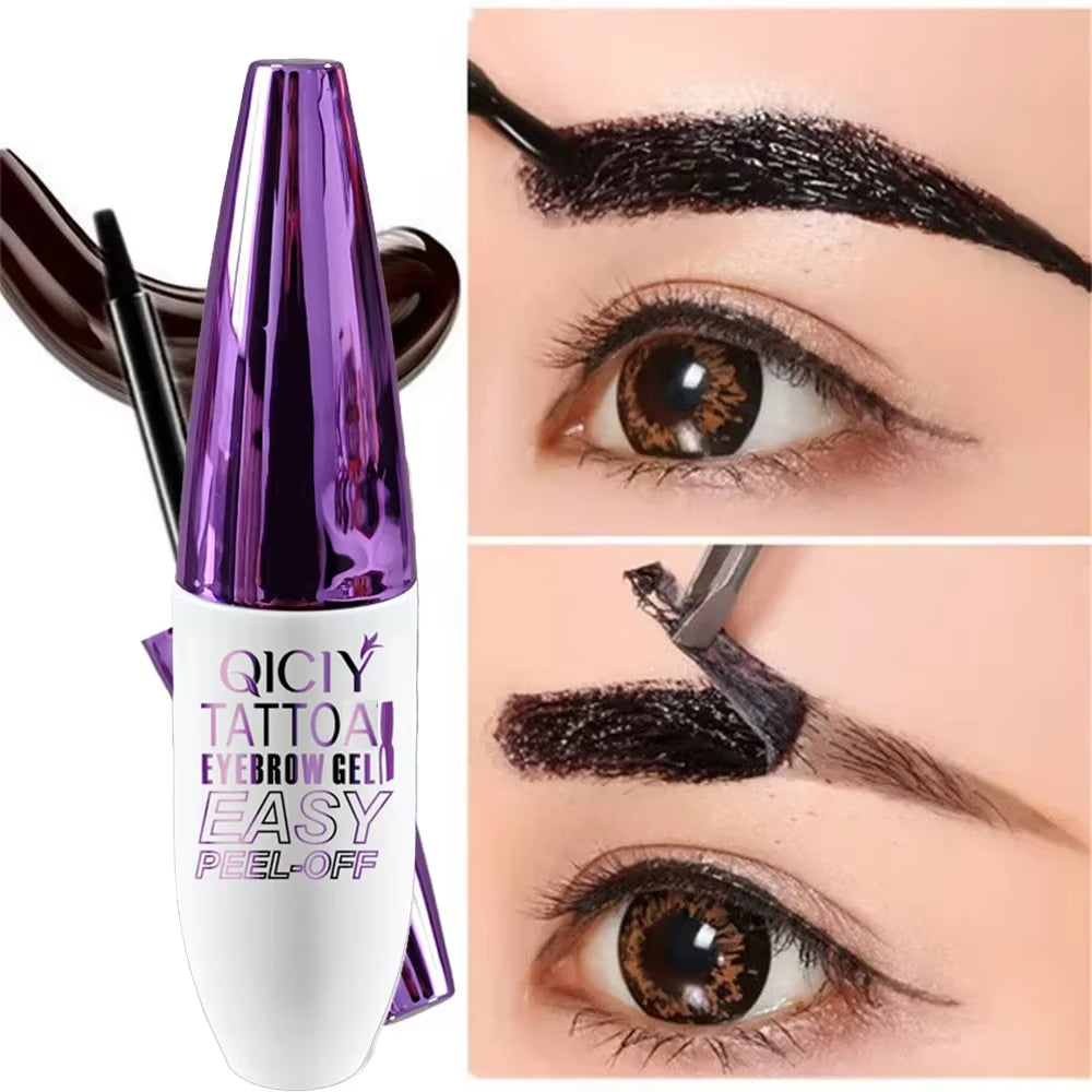 Long-Lasting Waterproof Eyebrow Gel Cream - Easy Peel-Off, Smudge-Proof, and Sweat-Resistant Formula for 3-Day Wear
