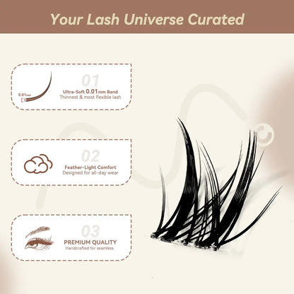 SELENE Maxcomfi Anime Lashes - Luna Style APHRODITE, Long-Lasting Waterproof Lashes with Super Soft Thin Band, Ideal for Daily Wear and Beginner-Friendly DIY Application for Flawless Volume