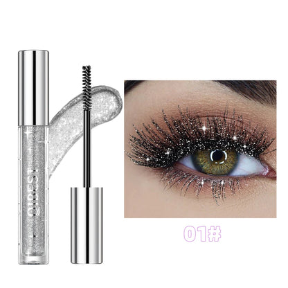Diamond Mascara with Galaxy Sequins - Sweat-Proof, Quick-Dry, Curling Formula for Long-Lasting Volume and Glitter Finish