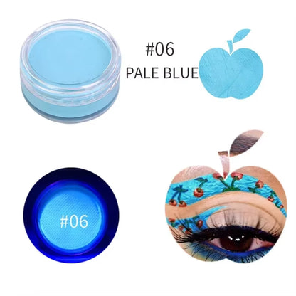 12-Color Waterproof Neon Eyeliner Cream - UV Blacklight Fluorescent Face and Body Makeup for Halloween