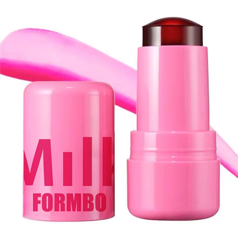 3-in-1 Milk Jelly Tint Blusher Wand - Moisturizing Long-Lasting Matte Rouge for Cheeks and Lips