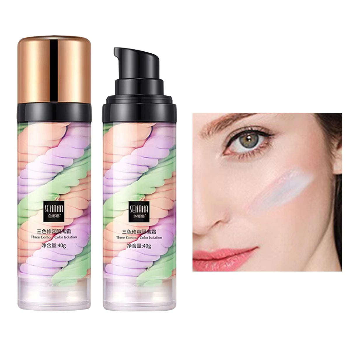 Three-Color Press Release Cream Concealer - Isolating Makeup Facial Base Brightening Cream