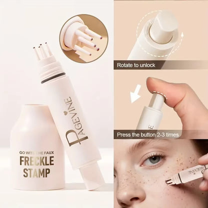 4-in-1 Natural Freckle Stamp Pen - Fast-Drying, Waterproof, Light Coverage Temporary Freckles for Cosmetic Makeup