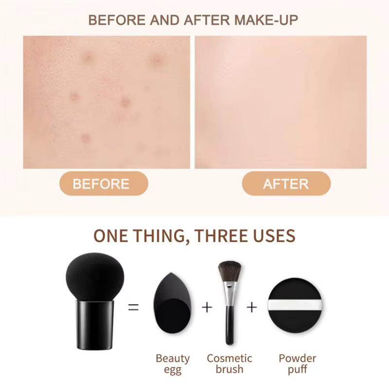 Mushroom Head Air Cushion CC Cream - Natural Moisturizing Foundation and Concealer with Whitening and Oil-Control Properties