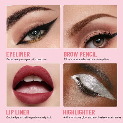 4-in-1 Multifunctional Makeup Pen: Lip Liner, Highlighter, Eyebrow Pencil