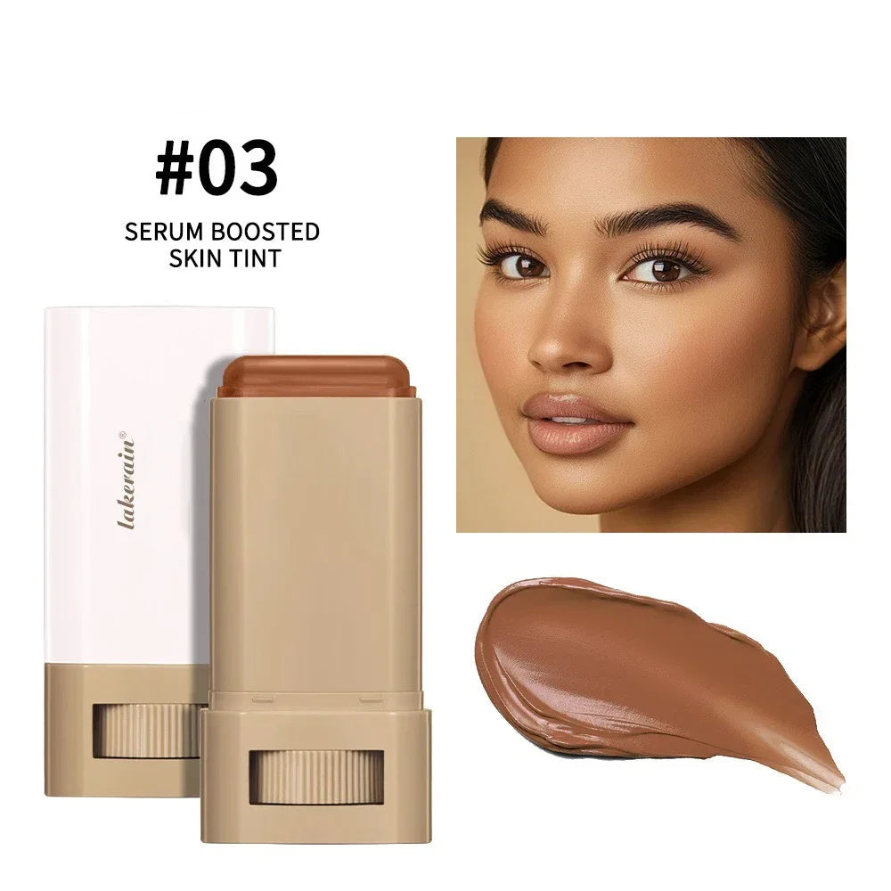 Tinted Foundation Cream Stick - Waterproof, Long-Lasting, Oil-Control, Acne Coverage, Moisturizing Concealer Serum Balm in 6 Shades