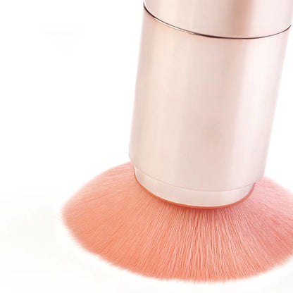 5-in-1 Portable Retractable Makeup Brush Set for Foundation, Eyebrow, Lip, Eyeshadow, and Loose Powder