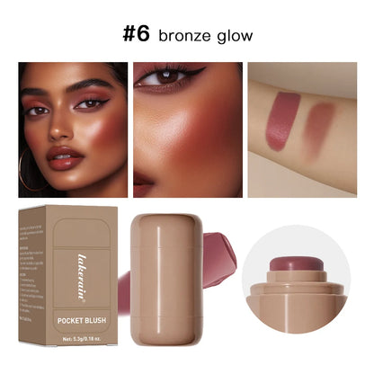 3-in-1 Blush Stick: Long-Lasting Moisturizing Cheek Color and Lip Gloss