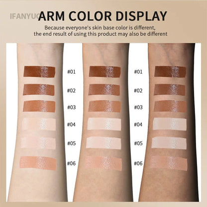 Tinted Foundation Cream Stick - Waterproof, Long-Lasting, Oil-Control, Acne Coverage, Moisturizing Concealer Serum Balm in 6 Shades