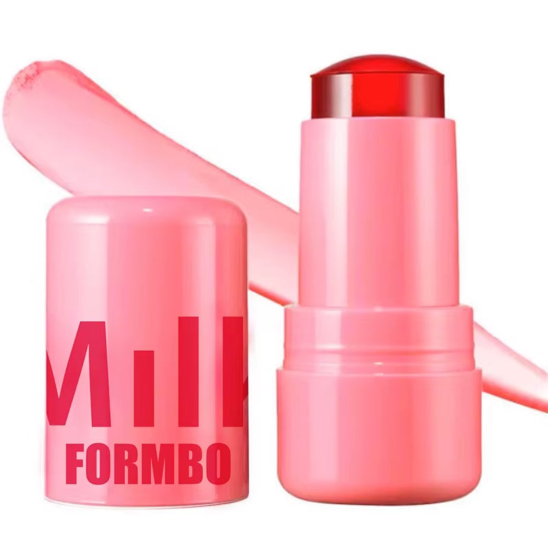 3-in-1 Milk Jelly Tint Blusher Wand - Moisturizing Long-Lasting Matte Rouge for Cheeks and Lips