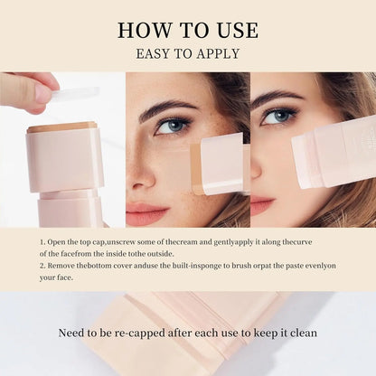 O'CHEAL Dual-Ended Concealer and Foundation Stick - 50ml Moisturizing Lightweight 2-in-1 Makeup Hydrator for an Enhanced Cosmetics Routine