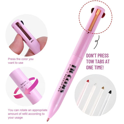 4-in-1 Multifunctional Makeup Pen: Lip Liner, Highlighter, Eyebrow Pencil