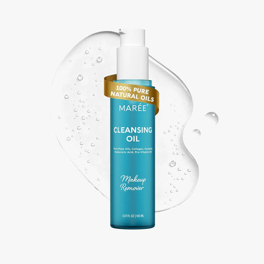 MAREE Deep Cleansing Oil for Face - 5.07 FL OZ (150 ML) - Makeup Remover Oil Cleanser with Centella Asiatica & Collagen - Gentle Non-Comedogenic Formula for Sensitive Skin