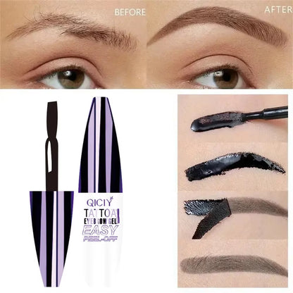 Long-Lasting Waterproof Eyebrow Gel Cream - Easy Peel-Off, Smudge-Proof, and Sweat-Resistant Formula for 3-Day Wear