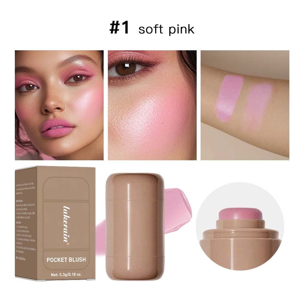 3-in-1 Blush Stick: Long-Lasting Moisturizing Cheek Color and Lip Gloss
