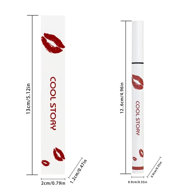 Matte Liquid Lip Liner Pencil - Long-Lasting, Quick-Drying, Smudge-Proof Cosmetic Tool for a Natural Lip Look