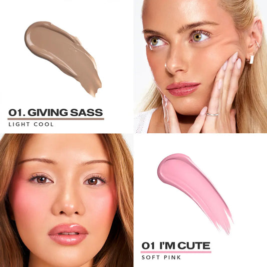 Sculpt & Blush Duo: Contour and Cheek Color with Long-Lasting Formula, Buildable Pigment, and Precision Applicator