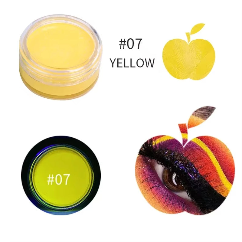 12-Color Waterproof Neon Eyeliner Cream - UV Blacklight Fluorescent Face and Body Makeup for Halloween