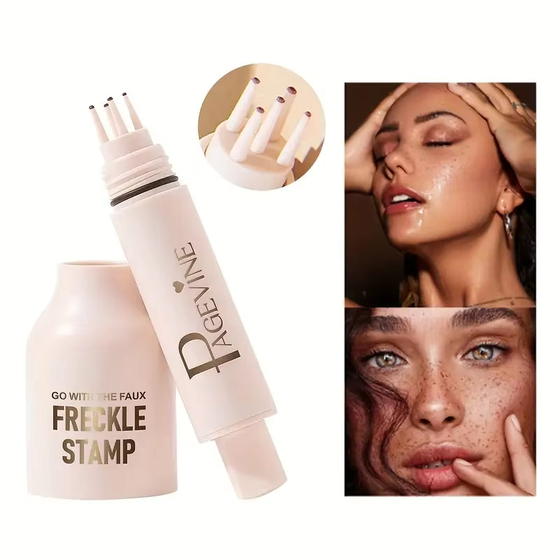 4-in-1 Natural Freckle Stamp Pen - Fast-Drying, Waterproof, Light Coverage Temporary Freckles for Cosmetic Makeup
