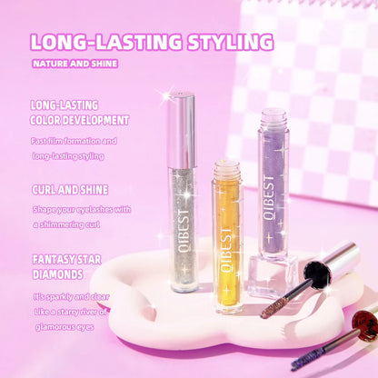 Diamond Mascara with Galaxy Sequins - Sweat-Proof, Quick-Dry, Curling Formula for Long-Lasting Volume and Glitter Finish