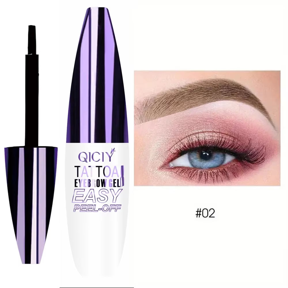 Long-Lasting Waterproof Eyebrow Gel Cream - Easy Peel-Off, Smudge-Proof, and Sweat-Resistant Formula for 3-Day Wear