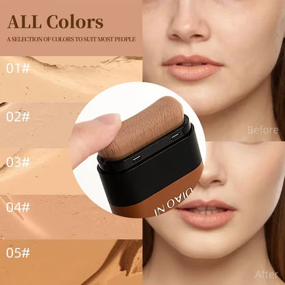 Long-Lasting Foundation Stick with Concealer Brush for Enhanced Skin Brightness
