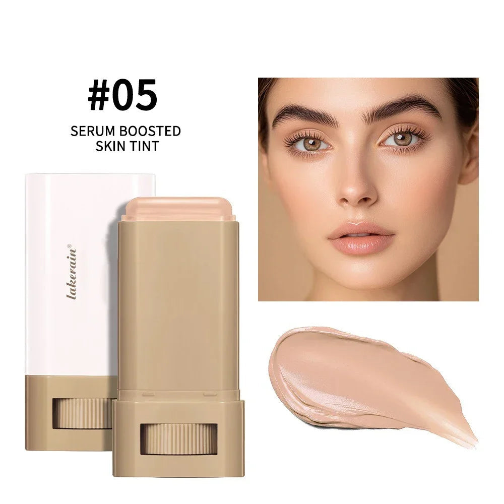 Tinted Foundation Cream Stick - Waterproof, Long-Lasting, Oil-Control, Acne Coverage, Moisturizing Concealer Serum Balm in 6 Shades