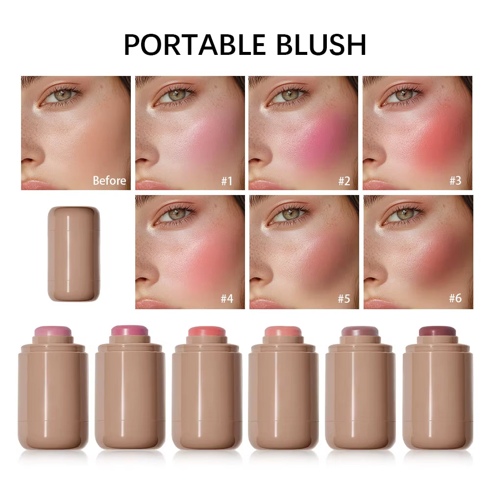 3-in-1 Blush Stick: Long-Lasting Moisturizing Cheek Color and Lip Gloss