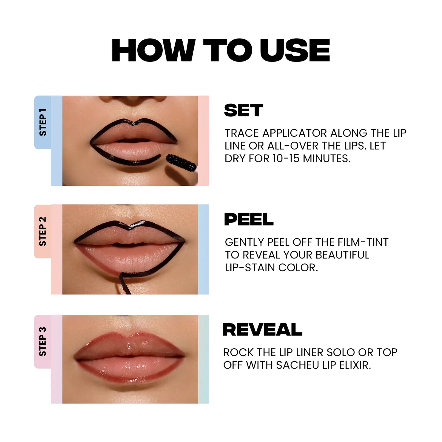 Lip Liner Stay-N - Peel-Off Lip Stain with Hyaluronic Acid & Vitamin E - Long-Lasting All-Day and Night Formula - 0.12 Fl Oz / 3.5 Ml