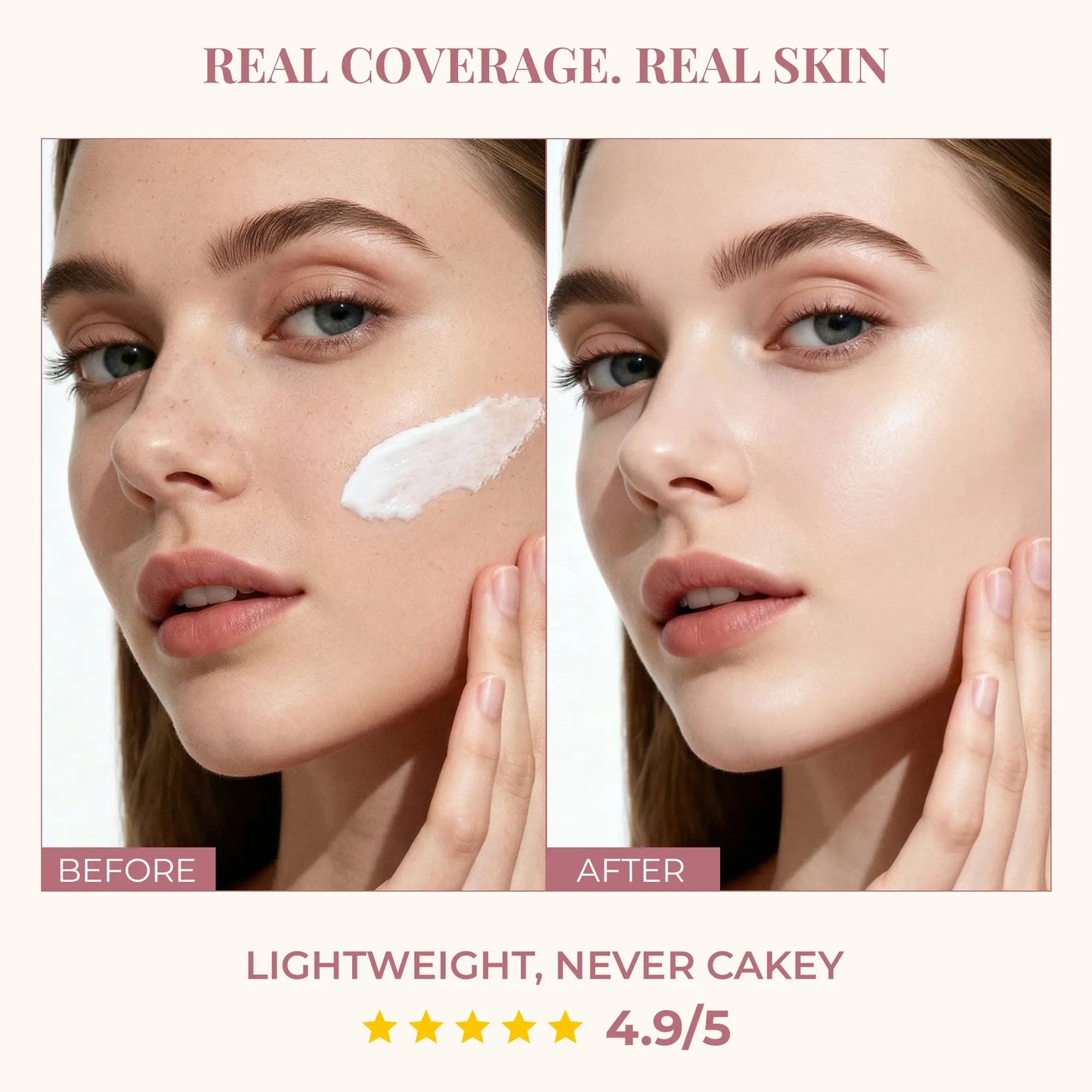 Phofay Two-in-One Color-Changing Foundation Stick - Natural Color, Lightweight Texture, Matte Finish, Ideal for Daily Use and Valentine's Day Gift