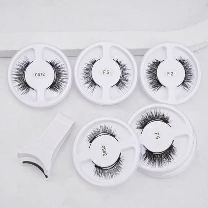 Professional Magnetic False Eyelashes Kit - 5 Pairs of Reusable Mink Lashes with Tweezers and Extension Tool