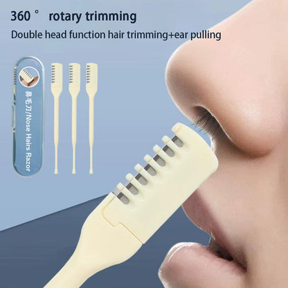 High-End 360-Degree Rotating Nose Hair Trimmer - Compact Handheld Nasal Clippers (1/2/3 Pieces)