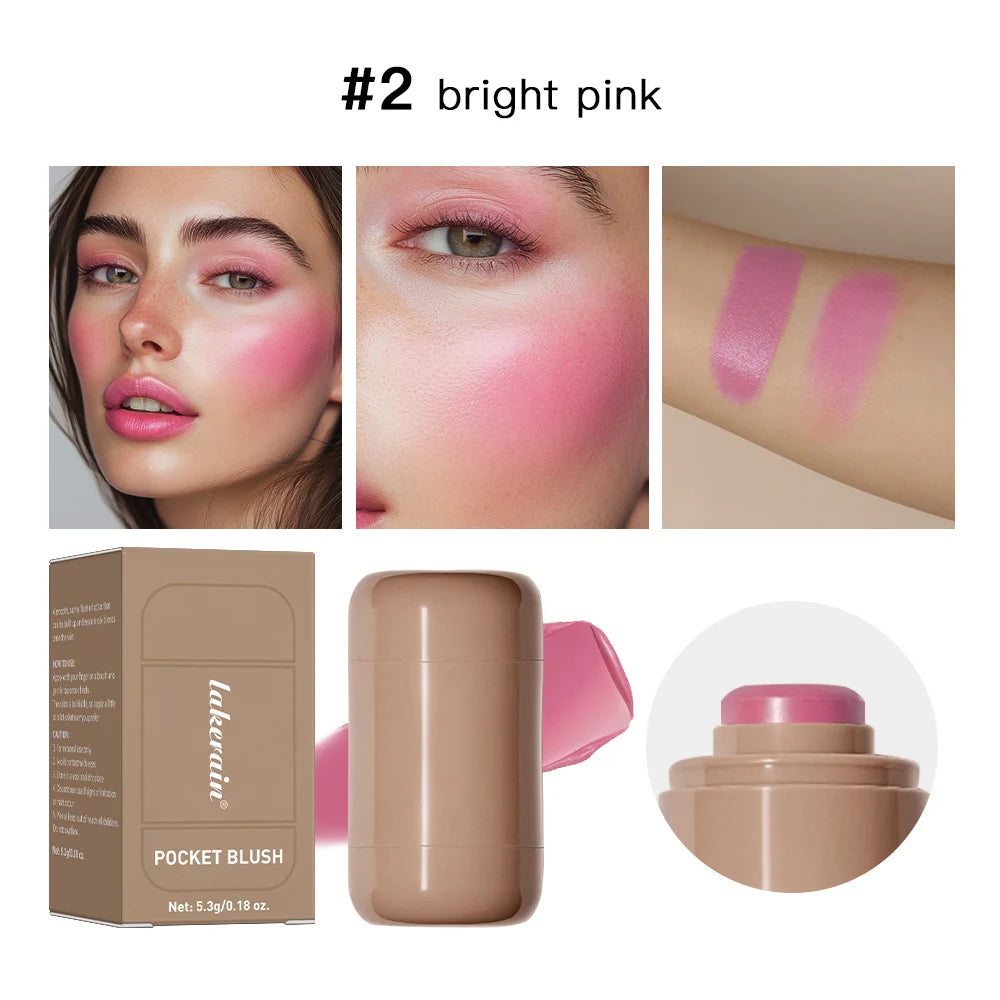 3-in-1 Blush Stick: Long-Lasting Moisturizing Cheek Color and Lip Gloss