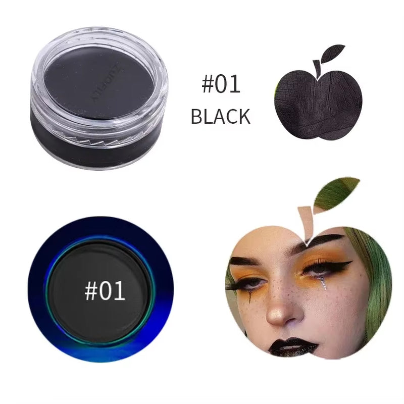 12-Color Waterproof Neon Eyeliner Cream - UV Blacklight Fluorescent Face and Body Makeup for Halloween