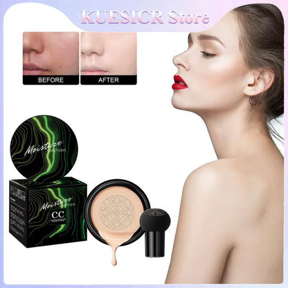 Mushroom Head Air Cushion CC Cream - Natural Moisturizing Foundation and Concealer with Whitening and Oil-Control Properties