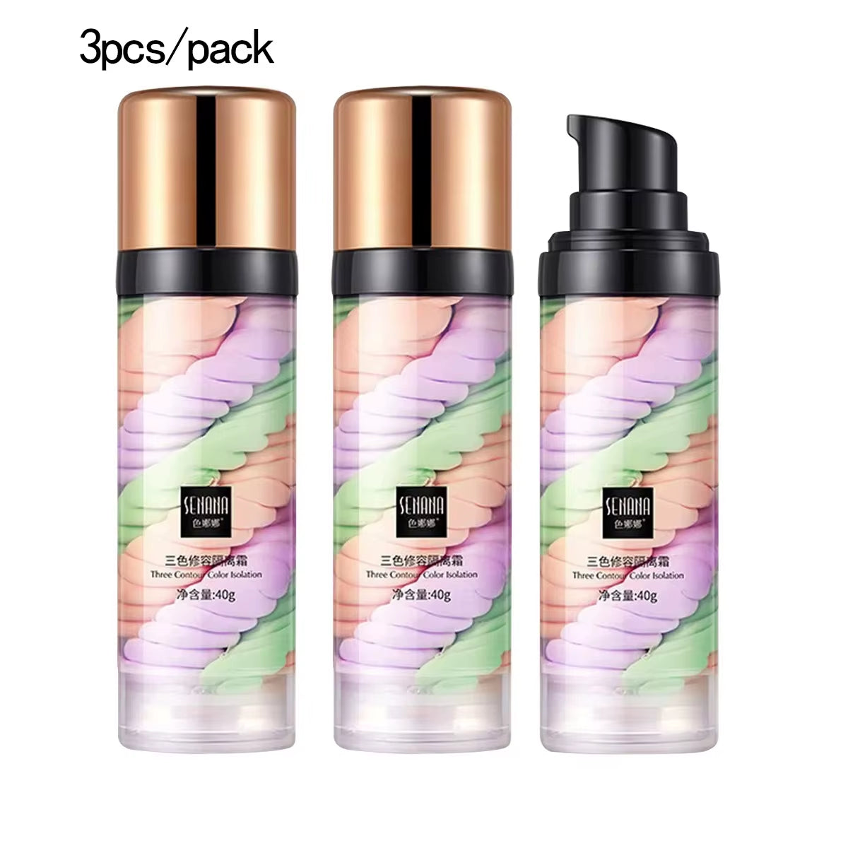 Three-Color Press Release Cream Concealer - Isolating Makeup Facial Base Brightening Cream