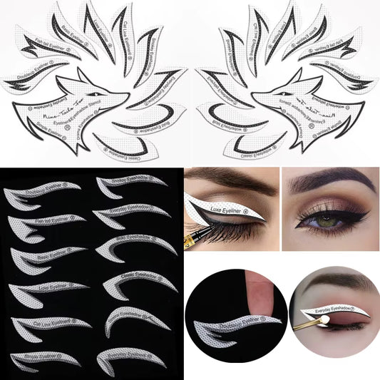 Eyebrow and Eye Makeup Stencil Set - Professional Shaping and Styling Tools for Women