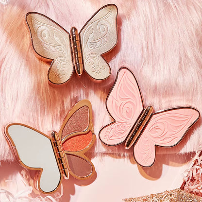 AGAG Brand Butterfly Eyeshadow Palette - 6 Color Collection with Pearl Sequins and Matte Finishes