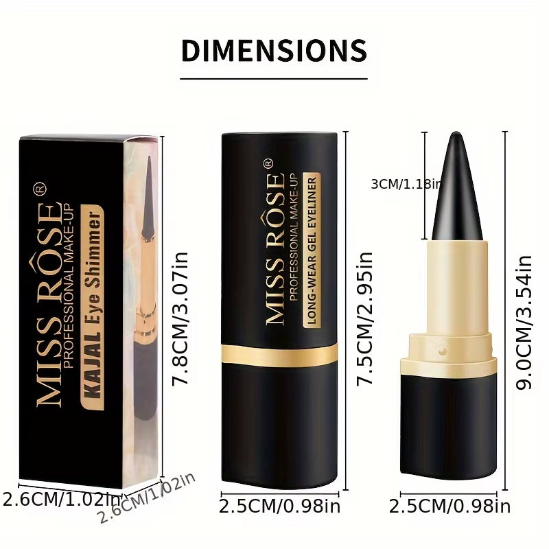 Matte Waterproof Gel Eyeliner Pencil - Quick-Dry, Smudge-Proof Formula for Daily and Special Occasion Makeup