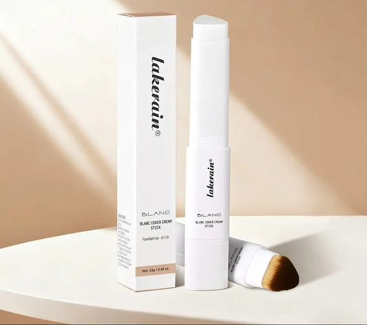 Long-Lasting Matte Cover Cream Stick with Color-Changing Technology, Dual-Ended Concealer and Foundation Stick for Medium to Full Coverage, Hydrating Dewy Finish, Lightweight and Smooth Application, Includes Brush