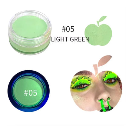12-Color Waterproof Neon Eyeliner Cream - UV Blacklight Fluorescent Face and Body Makeup for Halloween