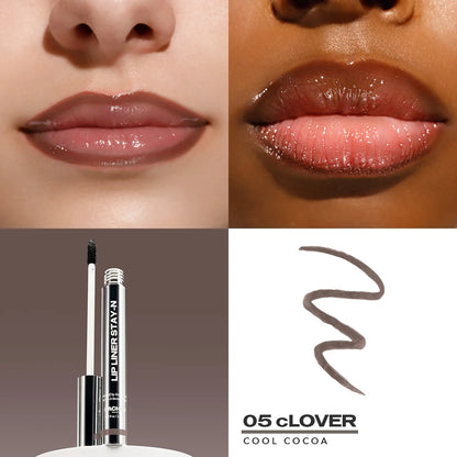 Lip Liner Stay-N - Peel-Off Lip Stain with Hyaluronic Acid & Vitamin E - Long-Lasting All-Day and Night Formula - 0.12 Fl Oz / 3.5 Ml