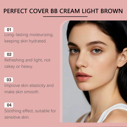 BB Cream SPF 42 PA+++ Tinted Moisturizer with Full Coverage Concealer for Dark Circles and Fine Lines
